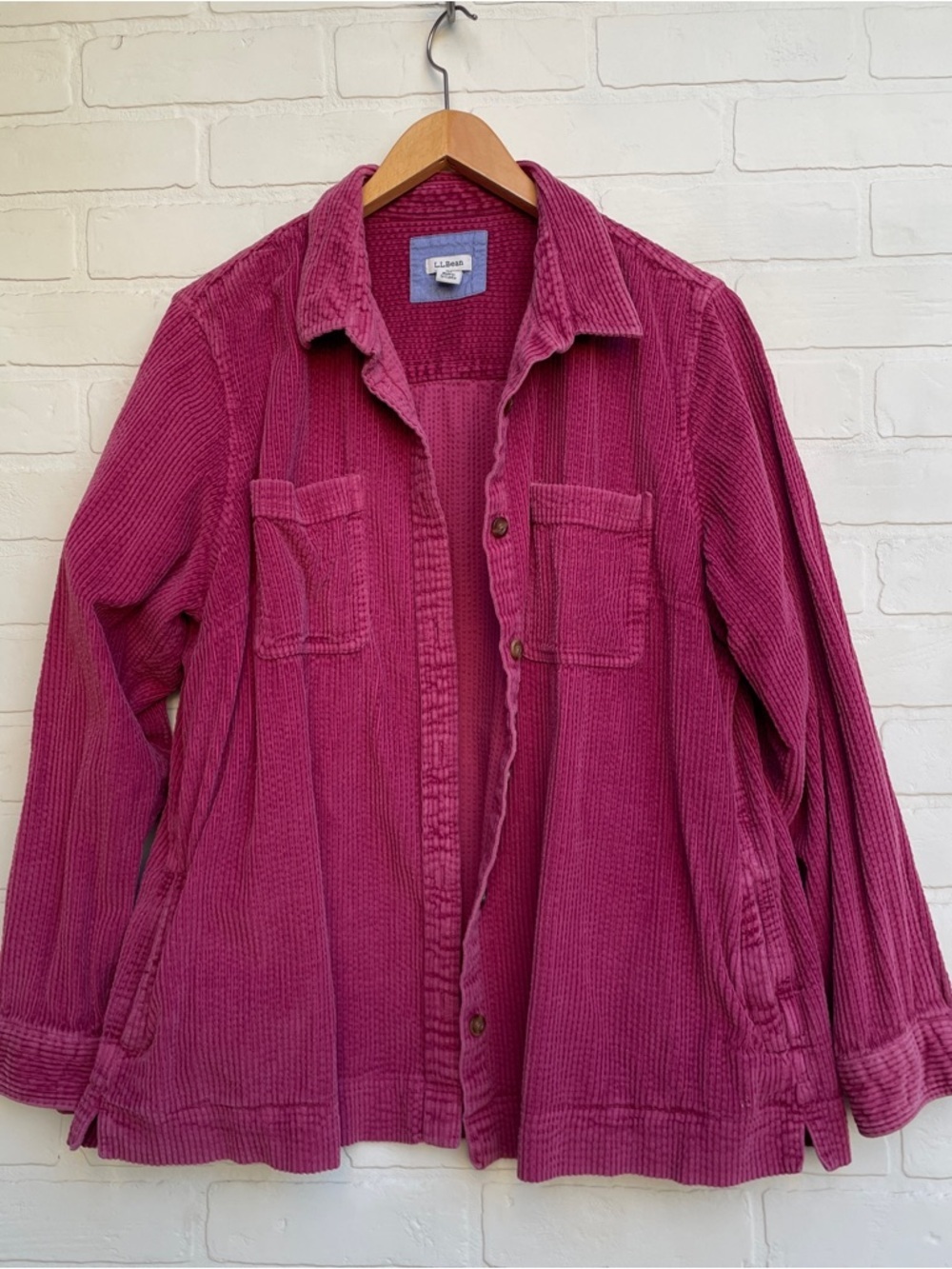 L.L. Bean Women's Corduroy Shacket Jacket - Berry vintage